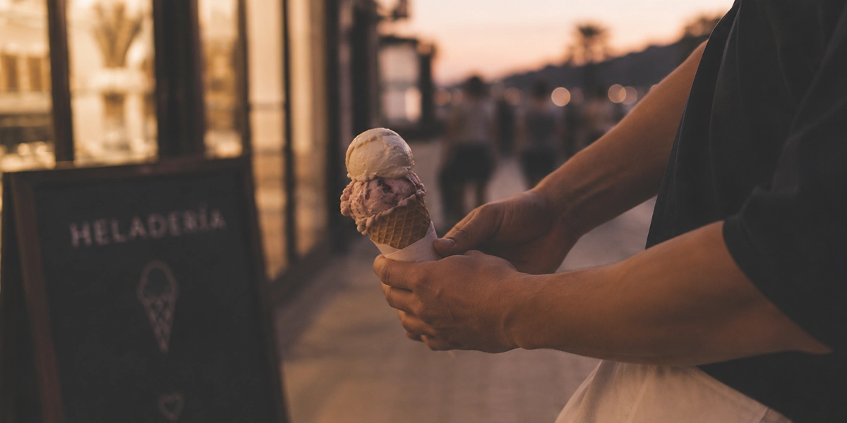 Helados artesanales en una heladería de Valladolid