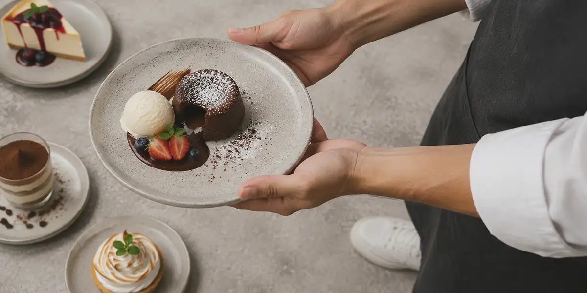 Postre en una confitería de Valladolid