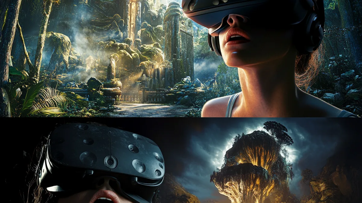 Persona con gafas de realidad virtual en Fluxus Escape Room, Salamanca